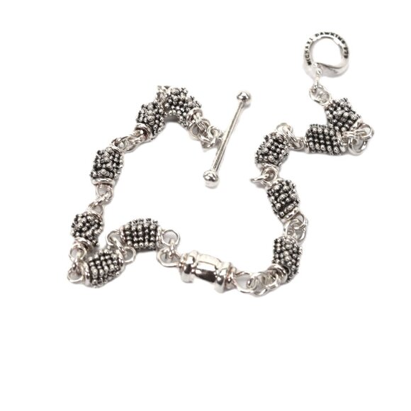 Michael Dawkins Sterling Silver Station Bracelet w Toggle Closure 7.5" - Picture 2 of 5